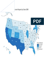 Percent Hispanic by State: 2000: MT OR WA