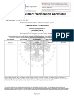 Current Enrollment Verification Certificate: Johnson & Wales University