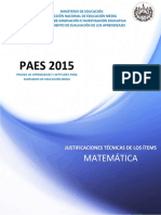 Justificaciones Paes 2015 Matemática