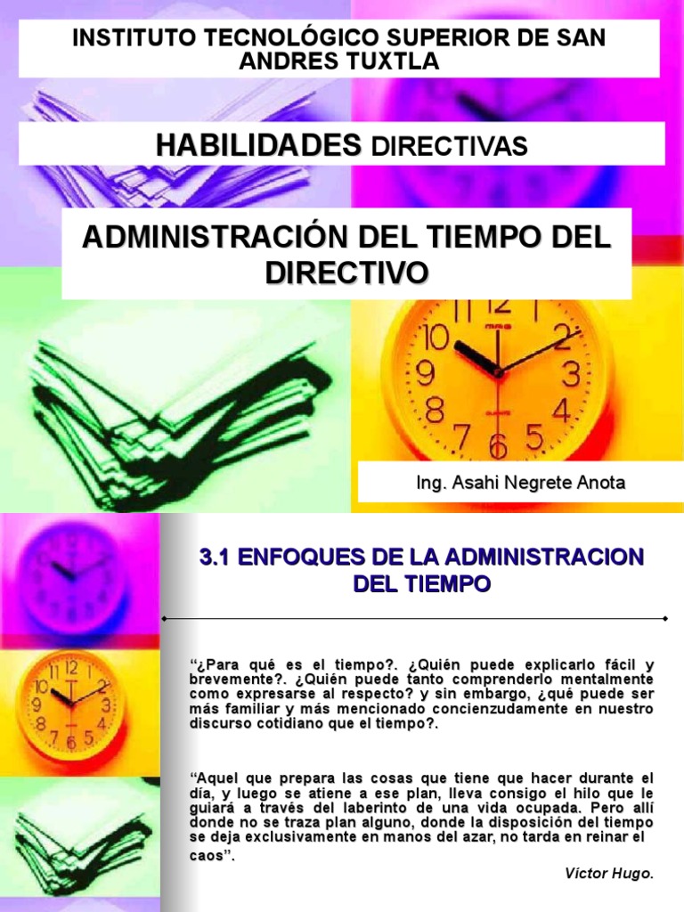 Enfoques en la Administración del Tiempo | PDF | Planificación | Toma ...
