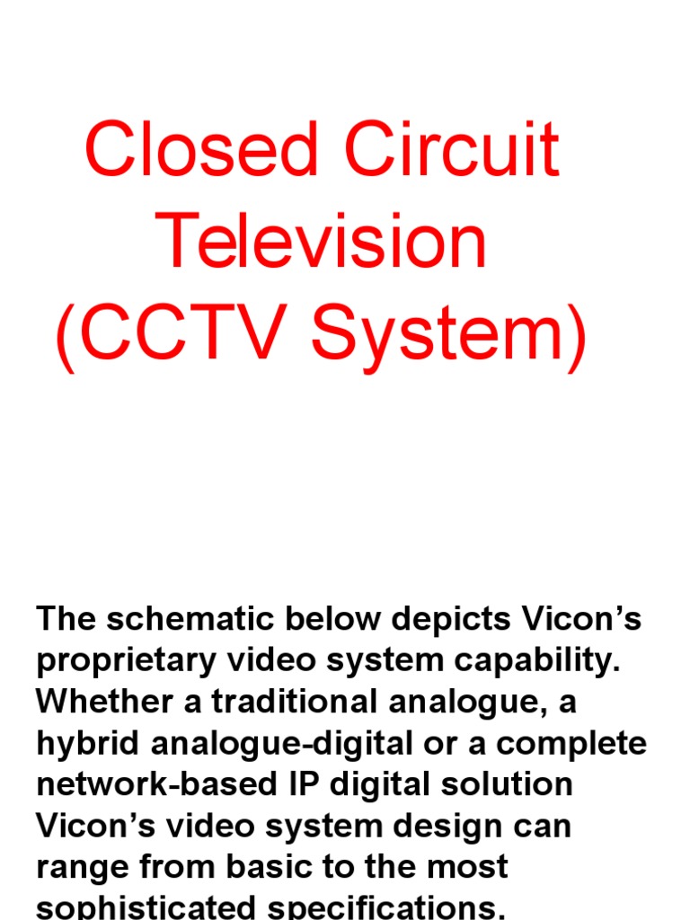 Closed Circuit Television CCTV System 1 PDF Camera Lens Zoom Lens