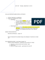 College Biology Lecture Notes Cellular Respiration/biochemical Pathways