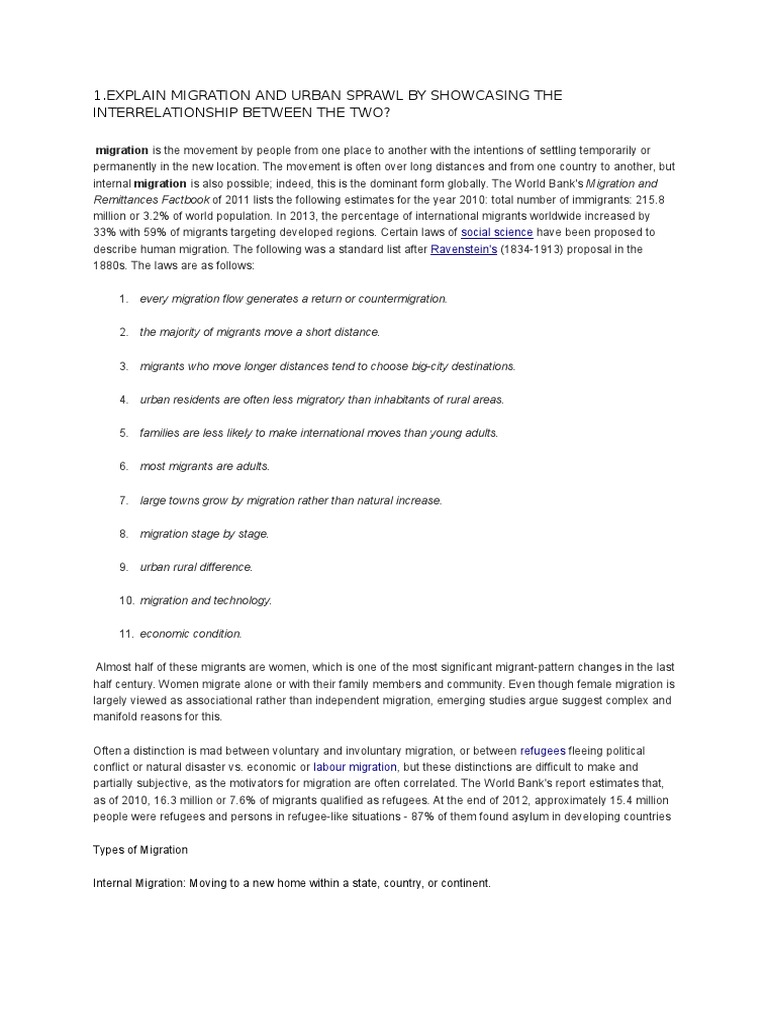 Migration and Urban Sprawl | PDF | Human Migration | Urban Sprawl