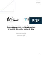 Informe Final Sobre Condiciones Laborales en Trabajador-S Subcontratad-S PUC, 13 de Septiembre 2016