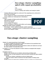 Two-stage cluster sampling: clusters sampled with equal probability