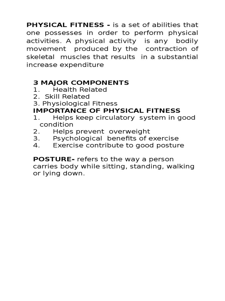 Understanding Physical Fitness Components | PDF