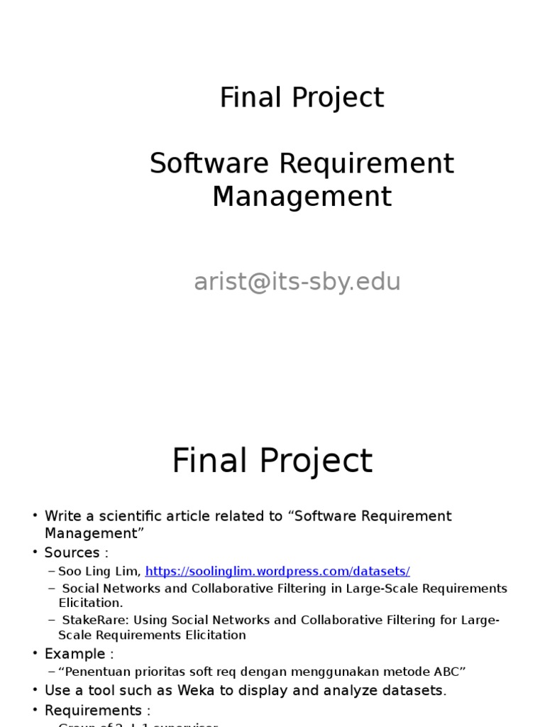 Final Project Software Requirement Management: Arist@its-Sby - Edu ...