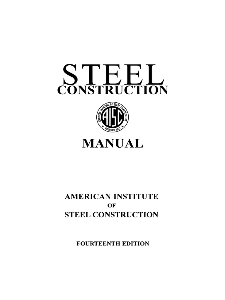 Aisc Steel Construction Manual 14th Edition Part 1 Pdf Pdf