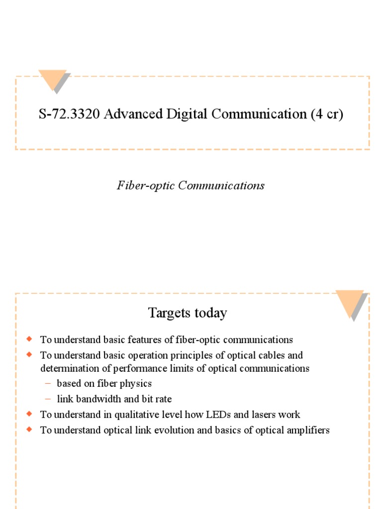 3320 FiberOptic Communication PDF Wavelength Division Multiplexing