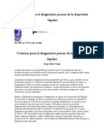 Criterios para El Diagnóstico Precoz de La Depresión Bipolar