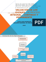 Evaluacion Proceso Integral, Continuo y Permanente