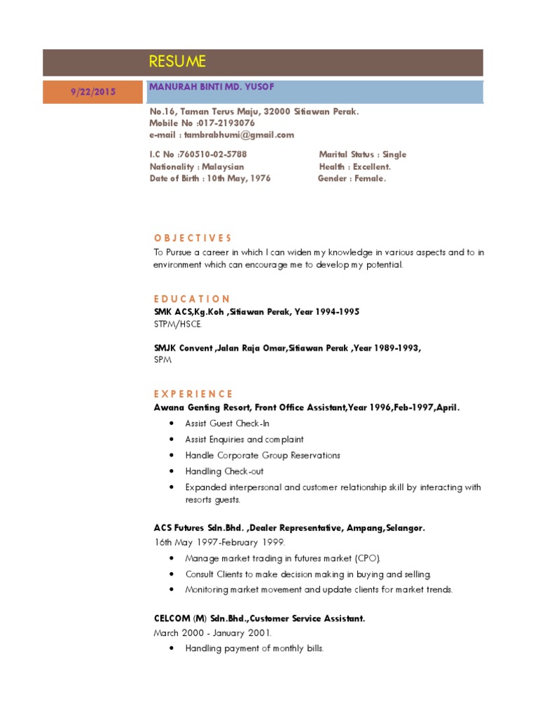 Resume Clerkposition Pdf Business Business