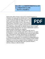 Cronologia de La Idependencia en La Provincia de Santa Marta