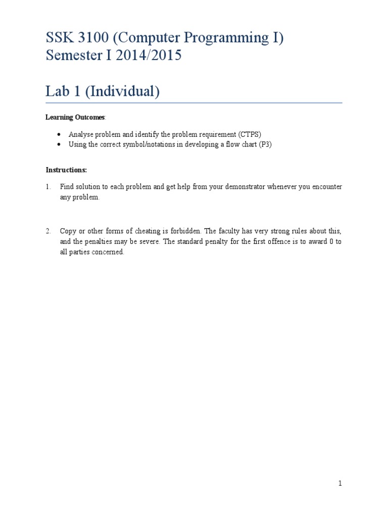 Lab01-Problem Solving W2 | PDF | Test (Assessment) | Areas Of Computer ...