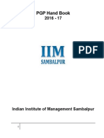 PGP Manual, IIM Sambalpur 2016-17
