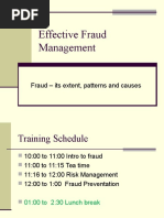 Effective Fraud Management: Fraud - Its Extent, Patterns and Causes