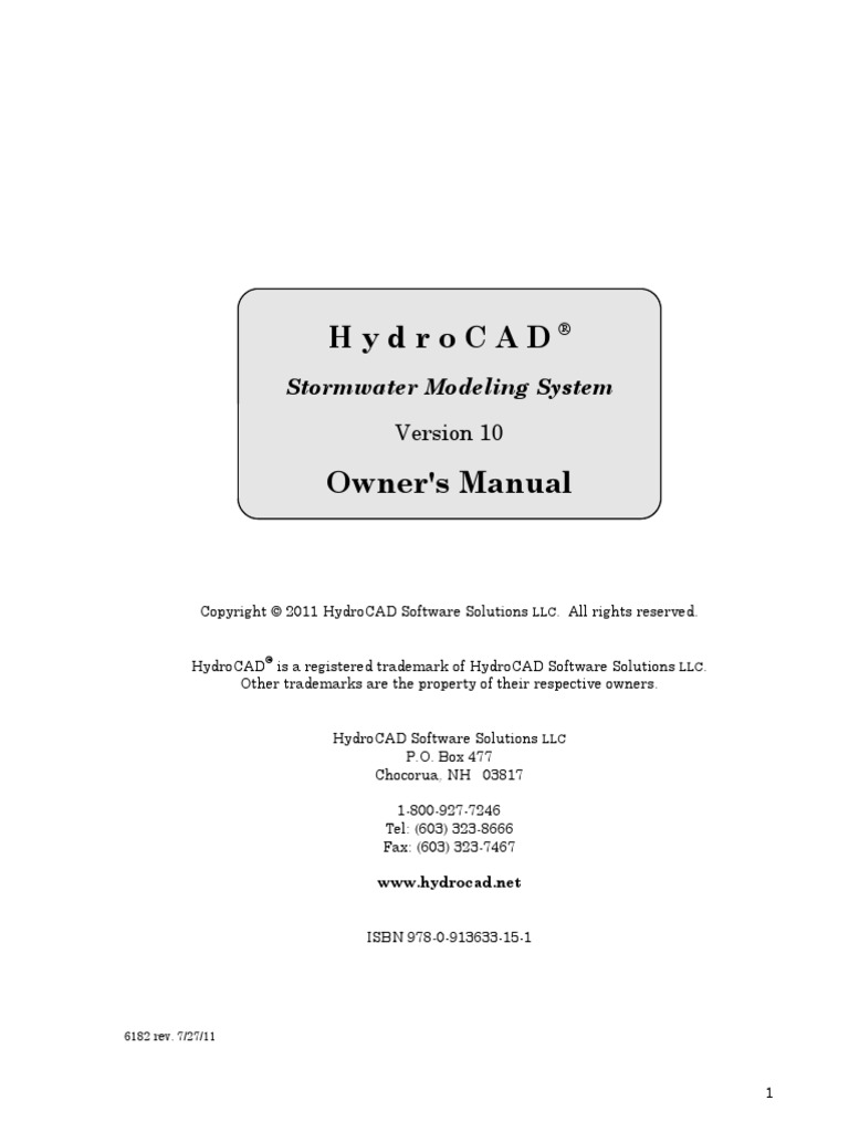 HydroCAD-10 Owners Manual | PDF | Installation (Computer Programs ...
