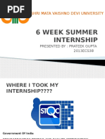 6 Week Summer Internship: Shri Mata Vaishno Devi University