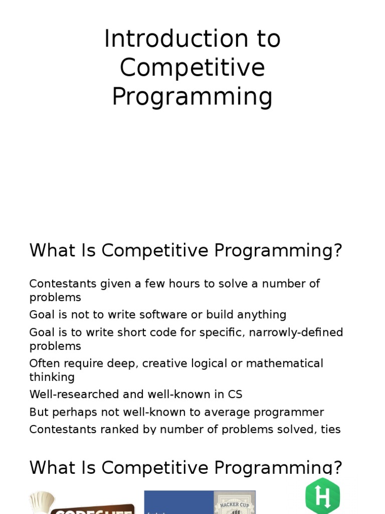 Introduction To Competitive Programming | PDF | Computer Programming ...