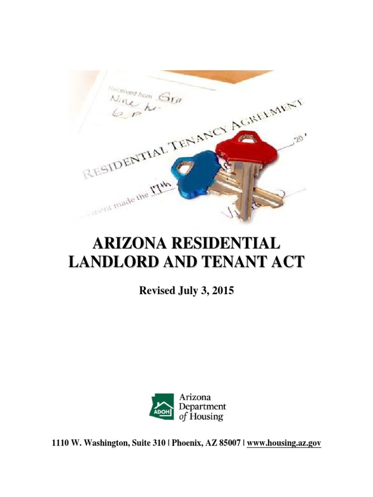 AZ Residential Landlord and Tenant Act Revised July 3 2015 Lease