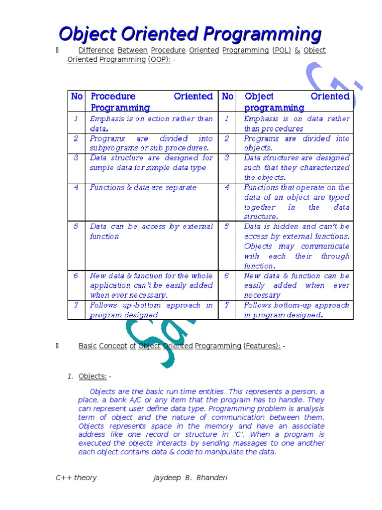 Object Oriented Programming | PDF