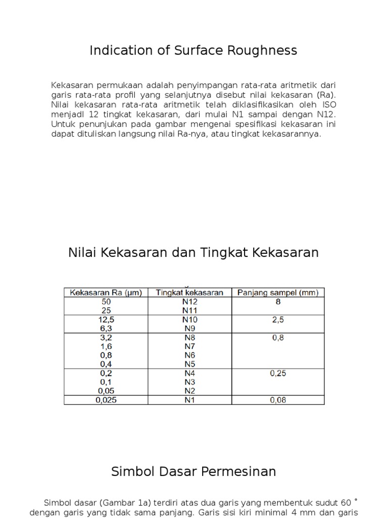 Gambar Mesin - Surface Roughness | PDF