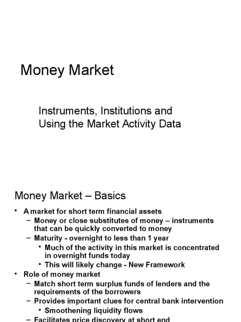 Overview of Indian Money Market Instruments | PDF | Financial Markets ...