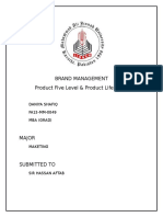 Brand Management Product Five Level & Product Life Cycle: Daniya Shafiq FA15-MM-0049 Mba (Grad)