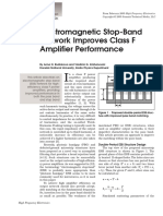 Electromagnetic Stop-Band Network Improves Class F Amplifier Performance