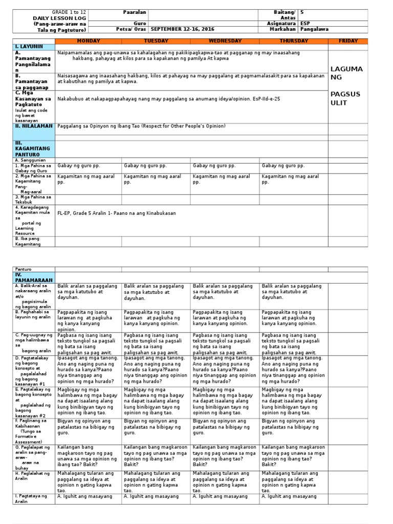 DLL - ESP - Q2 - Week 4 | PDF