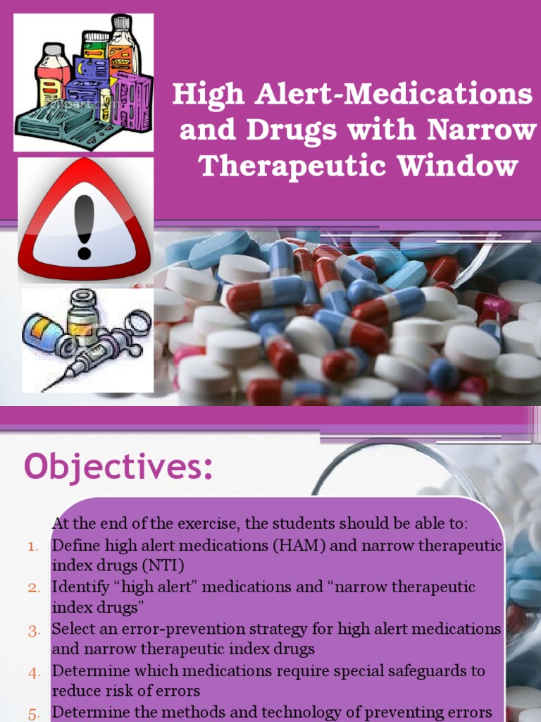 High Alert Medications and NTI Drugs | PDF | Joint Commission ...