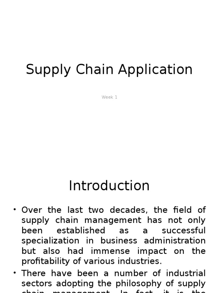Supply Chain Management Course Overview | PDF | Supply Chain ...