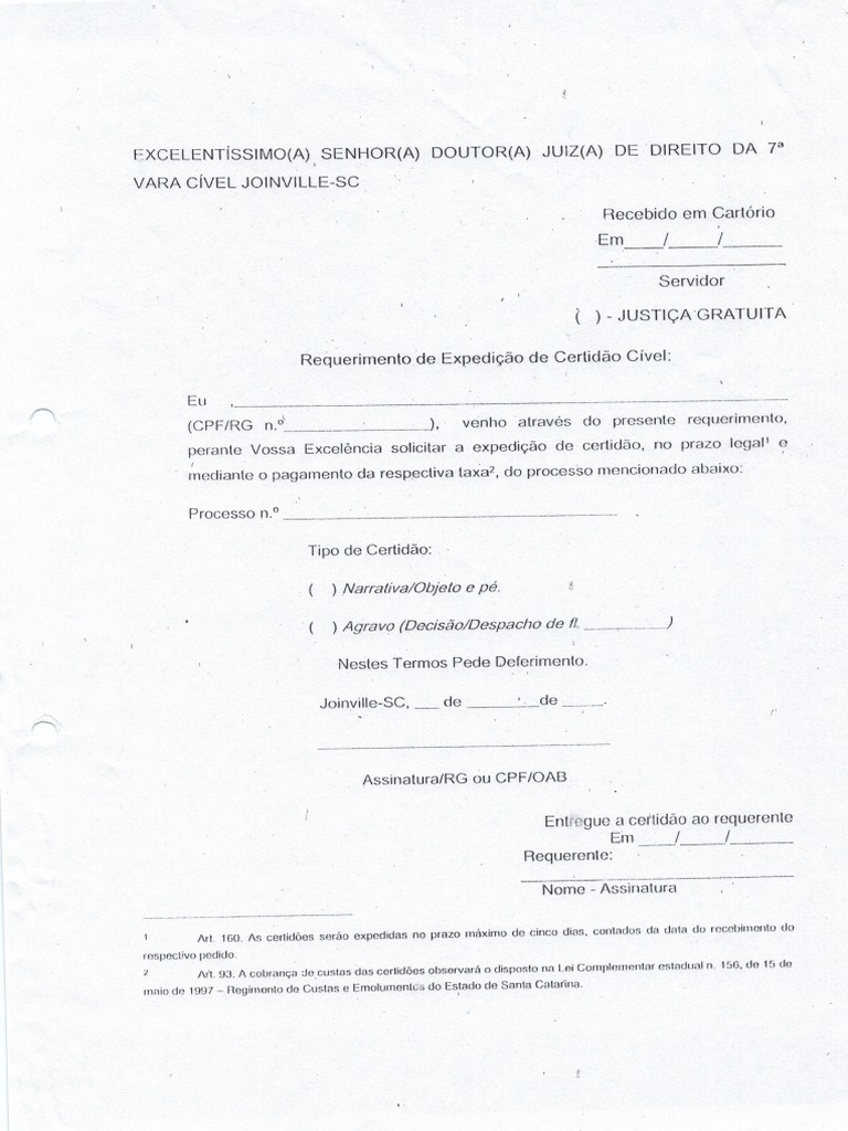Requerimento Certidão Objeto e Pé PDF PDF