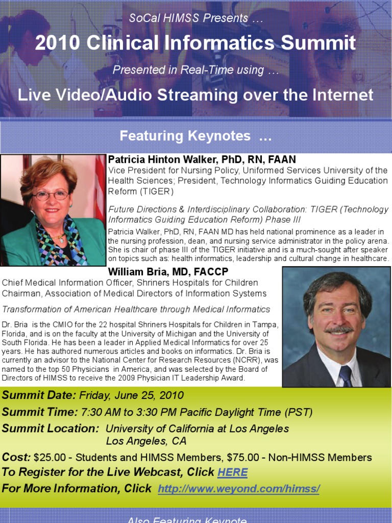 2010 SoCal Clinical Informatics Summit | PDF