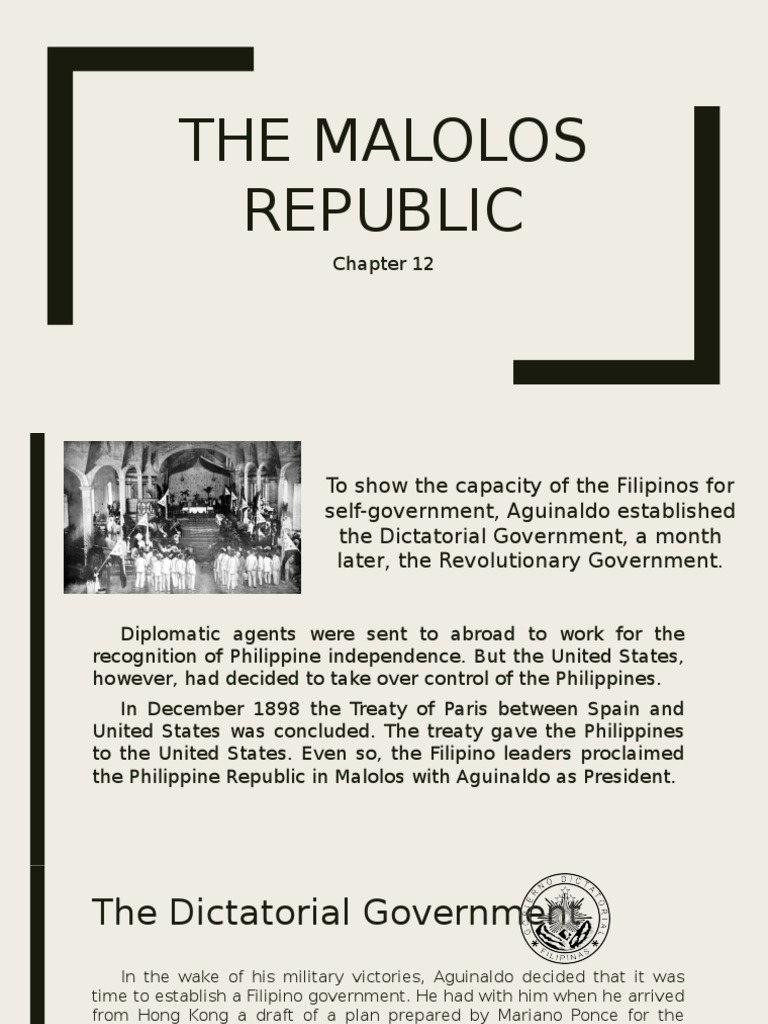 The Malolos Republic Presentation Philippines Politics