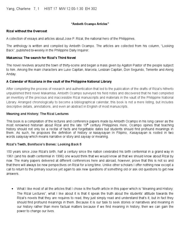 Ambeth Ocampo Articles Pdf