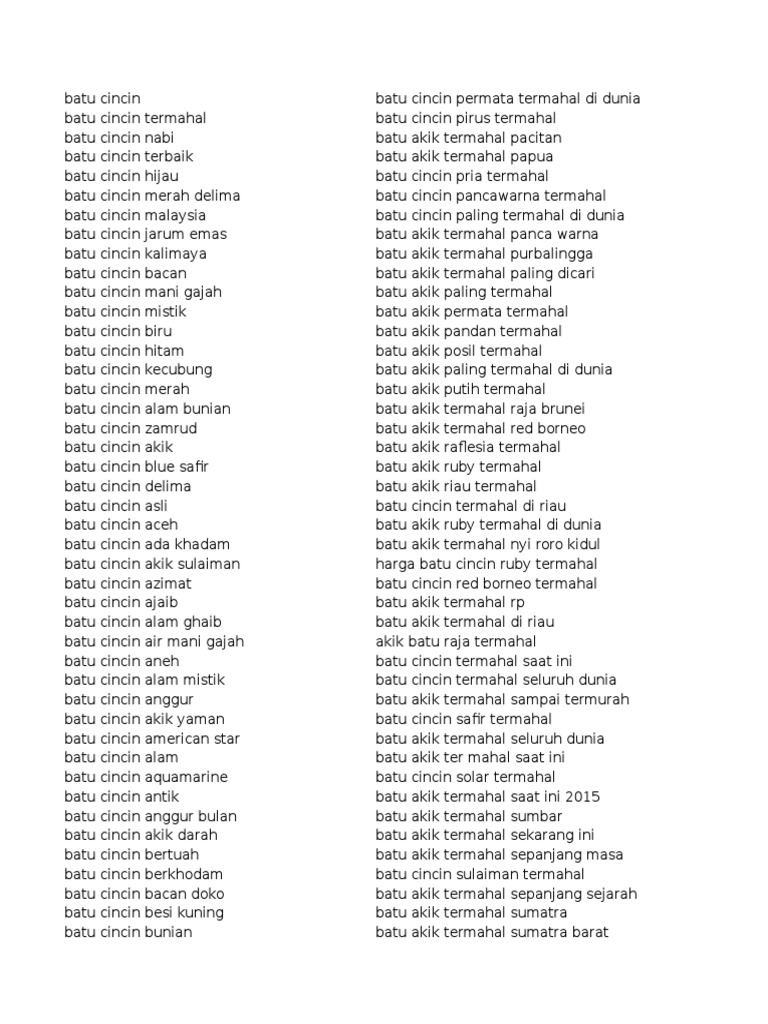 Batu Cincin Termahal dan Terbaik Dunia | PDF | Griya \u0026 Taman, image size:768x1024