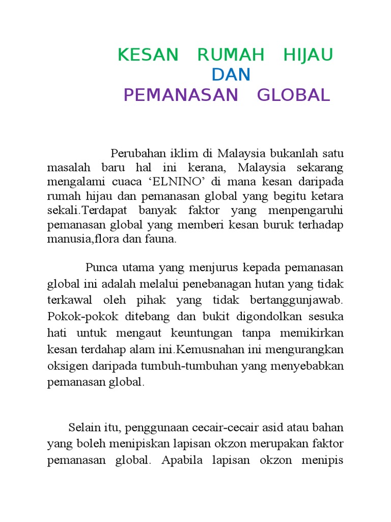 Kesan Rumah Hijau Pdf