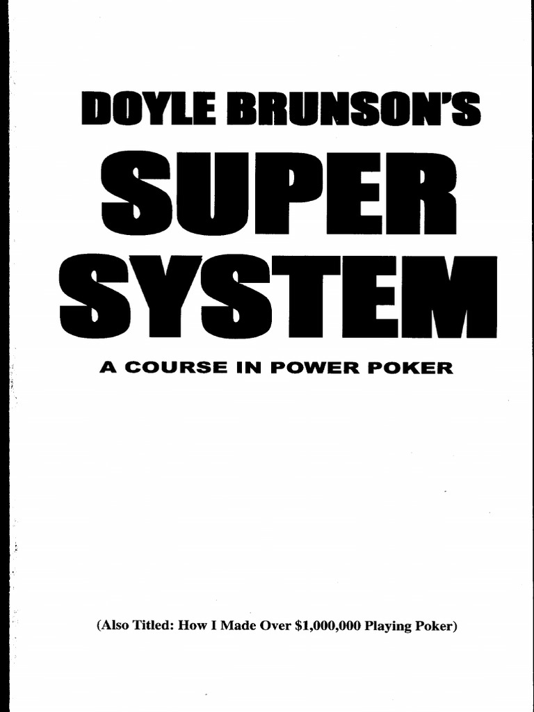 Doyle Brunson's Super System 1 Ebook PDF | PDF