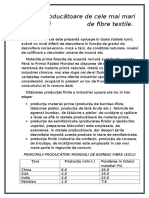 Țarile Producătoare de Cele Mai Mari Cantități de Fibre Textile