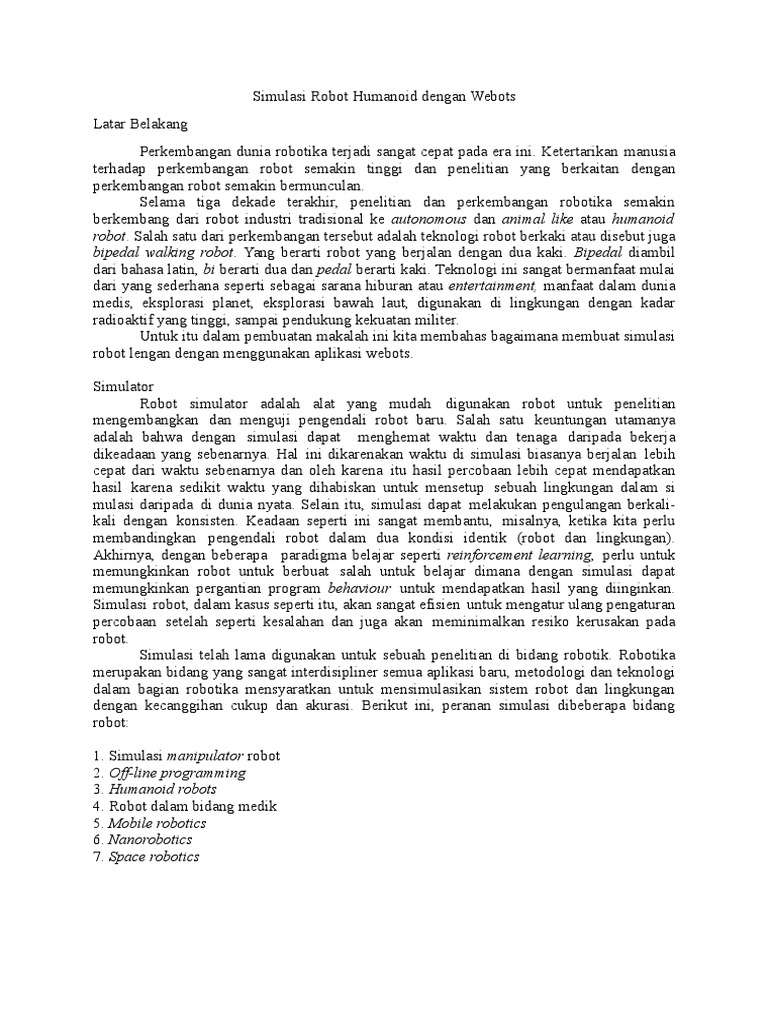 Webots Simulator | PDF