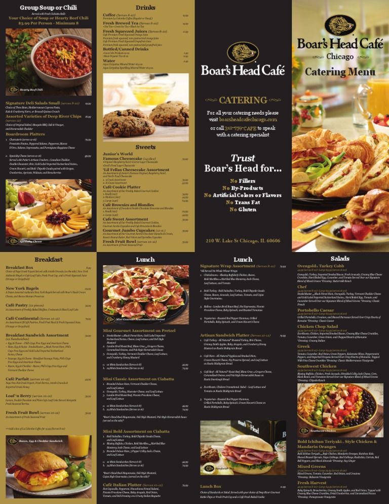 Boar's Head Catering Menu | PDF | Salad | Food And Drink