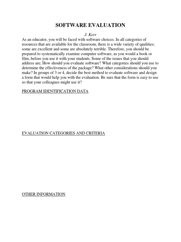 Educational Software Evaluation Guide | PDF