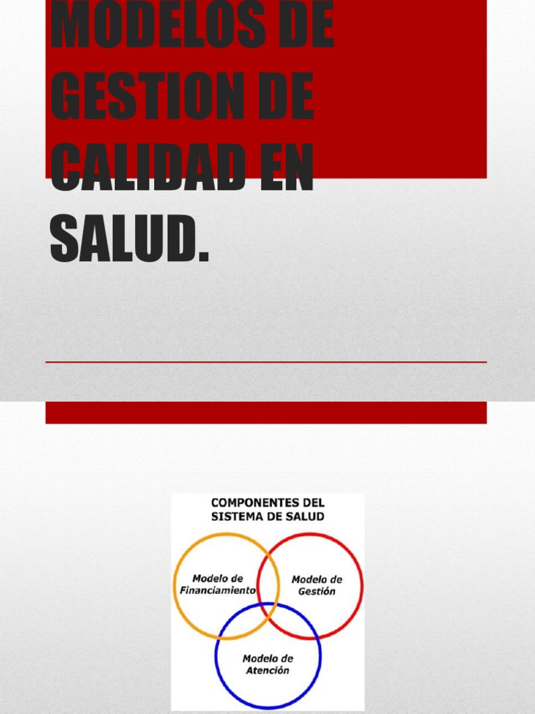 Modelos De Gestion De Calidad En Salud Pdf Planificación Science