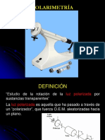 Polarimetría: Estudio de la rotación de la luz polarizada