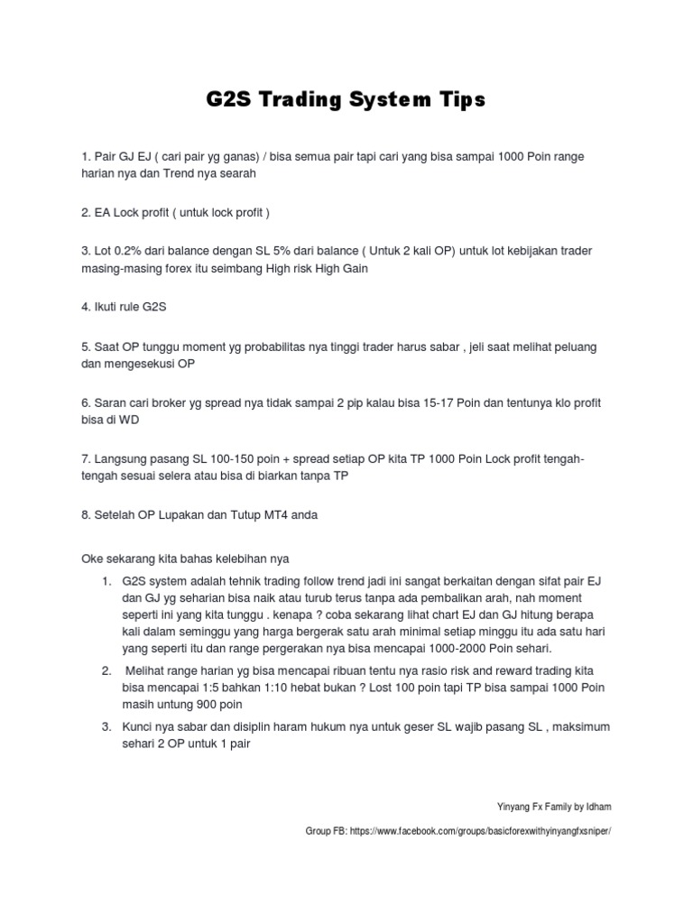 G2s Trading System Tips - 