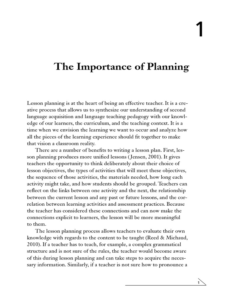 Lesson Planning The Importance Lesson Plan Teachers