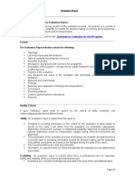 Evaluation Report Deliverable Description: Standards For Evaluation For The UN System