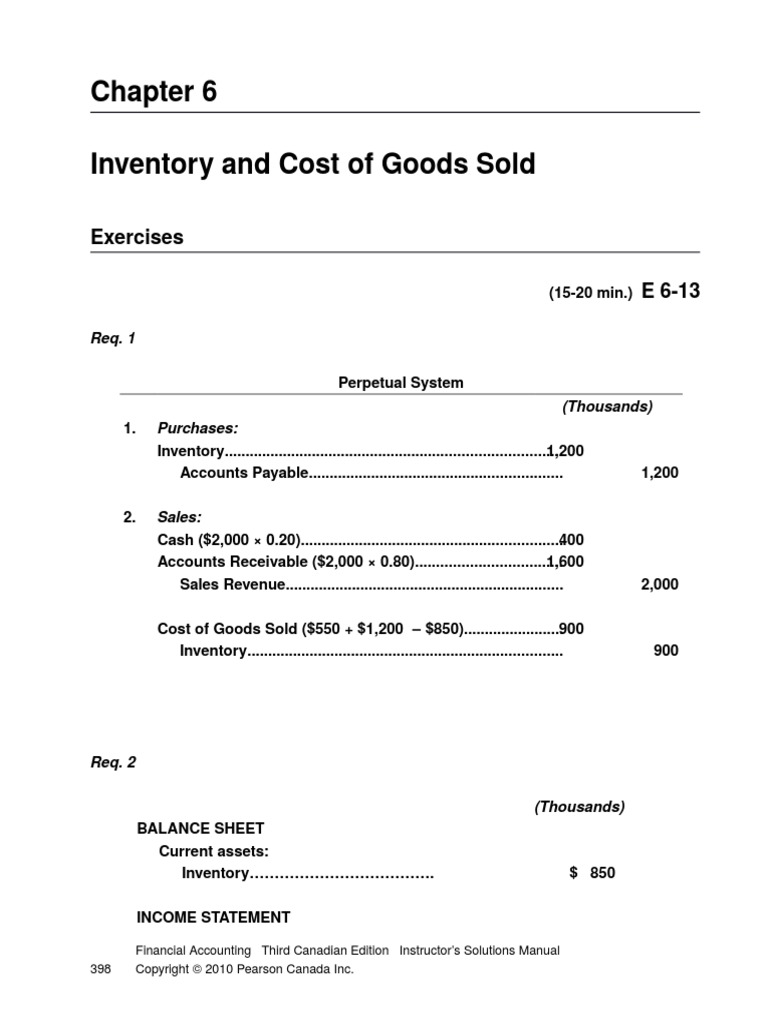Chapter 6 Solutions 2241 | PDF | Cost Of Goods Sold | Inventory