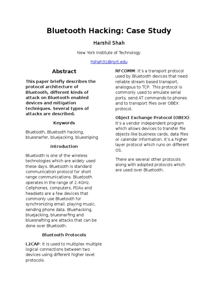 Bluesnarfing Android App